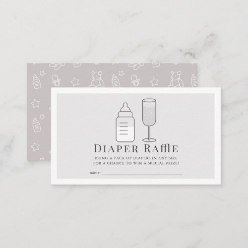 Sip  See Bottle Champagne Gr Diaper Raffle Ticket Enclosure Card
