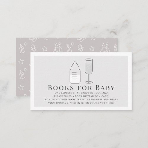 Sip  See Bottle Champagne Gray Books for Baby Enclosure Card