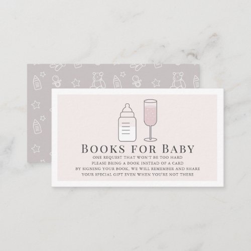 Sip  See Bottle Champagne Pink Books for Baby Enclosure Card