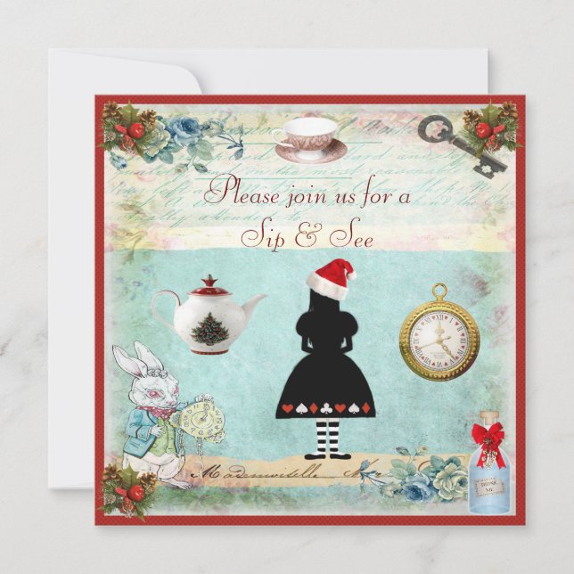 Sip & See Festive Wonderland Baby Shower Invitation (Front)