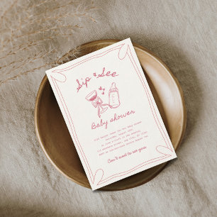 Sip & see girl baby shower invitation