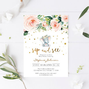 Sip & See Little Peanut Baby Shower Invitation