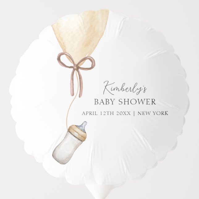 Sip & See Simple Boho Balloon Bottle Baby Shower (Front)