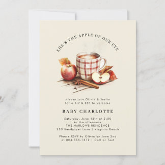 Sip & See Watercolor Baby Shower Invitation