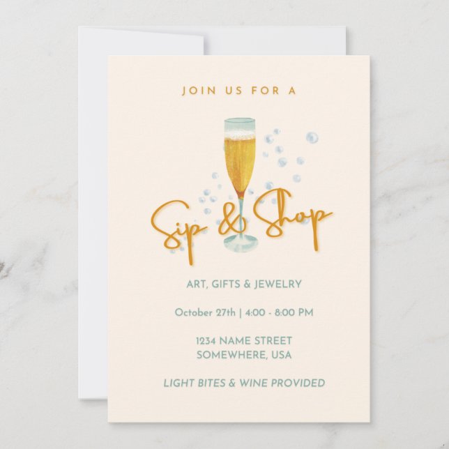 Sip & Shop Invitation (Front)