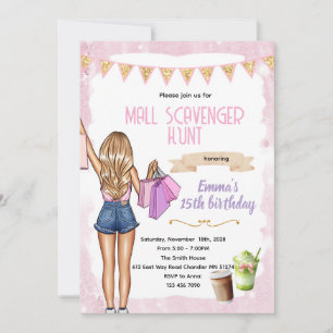 Sip Shop mall scavenger hunt Invitation