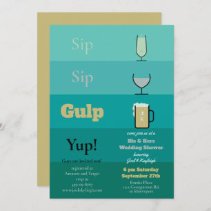 Sip Sip Gulp Wedding Shower Invitations