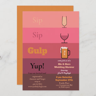 Sip Sip Gulp Wedding Shower Invitations