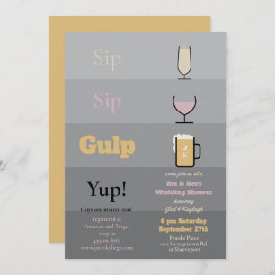 Sip Sip Gulp Wedding Shower Invitations