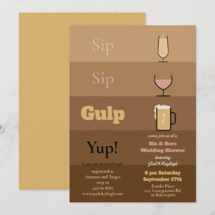 Sip Sip Gulp Wedding Shower Invitations