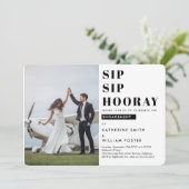Sip Sip Hooray 2 Photo Engagement Party Invitation (Standing Front)