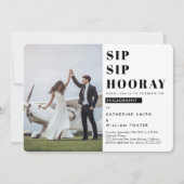 Sip Sip Hooray 2 Photo Engagement Party Invitation (Front)