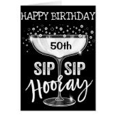 **SIP SIP HOORAY 50th BIRTHDAY AWAY** ADULT CARD (Front)