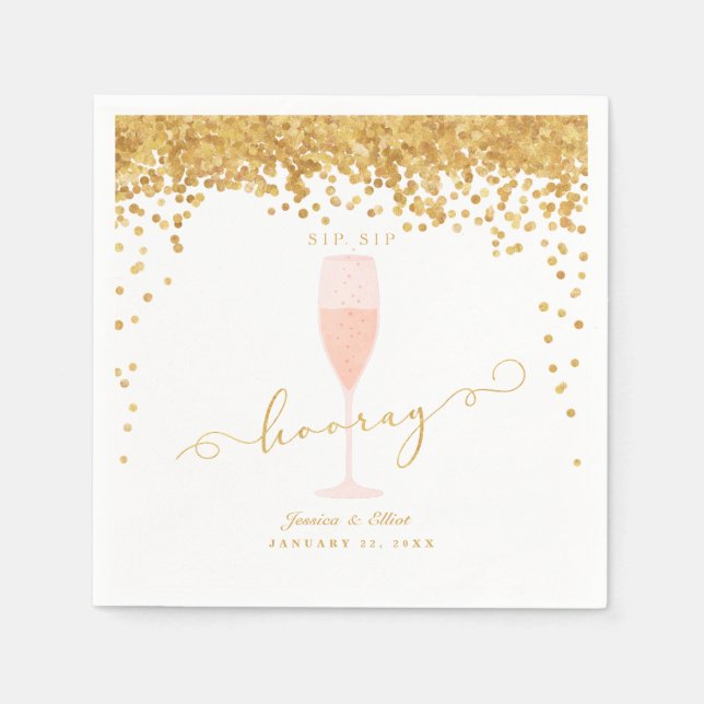 SIP SIP HOORAY Bachelorette Engagement pARTY Napkins (Front)
