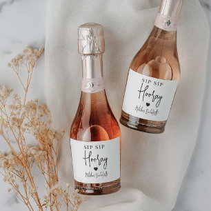 Sip Sip Hooray Bachelorette Party Favor Sparkling Wine Label