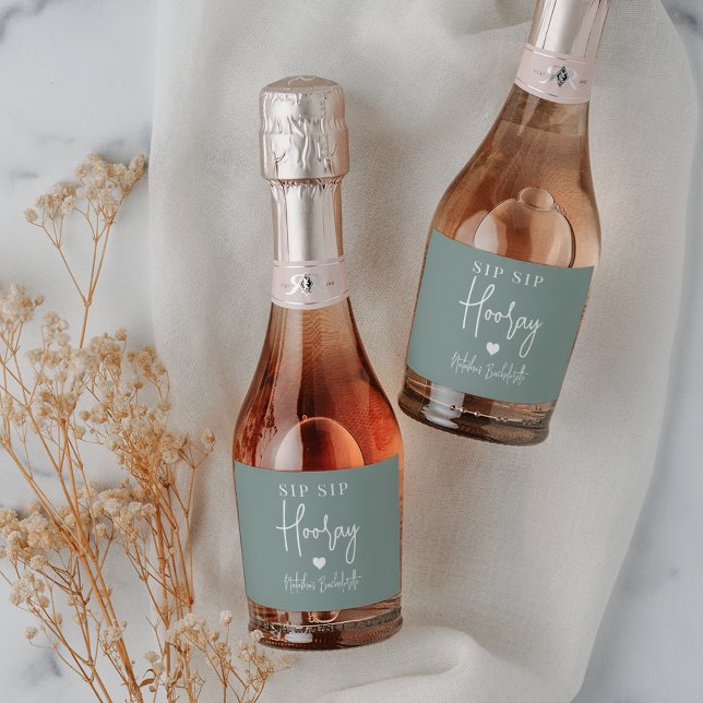 Sip Sip Hooray Bachelorette Party Favor Sparkling Wine Label (Creator Uploaded)