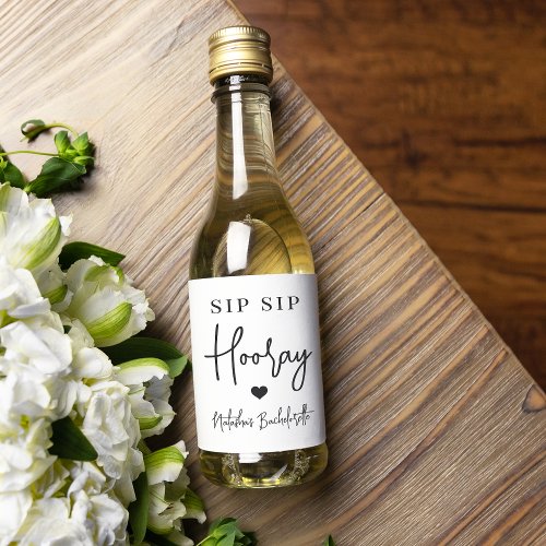 Sip Sip Hooray Bachelorette Party Favor Wine Label