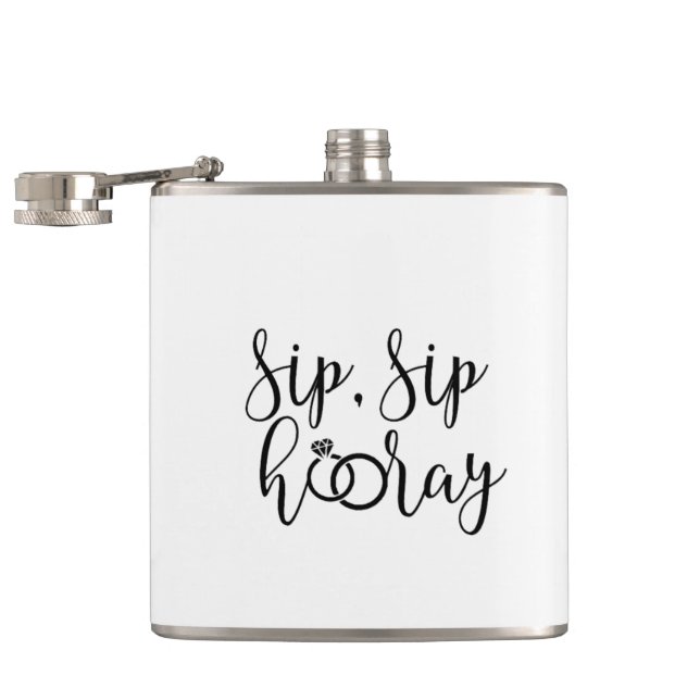 Sip Sip Hooray Bachelorette Party Flask (Opened)