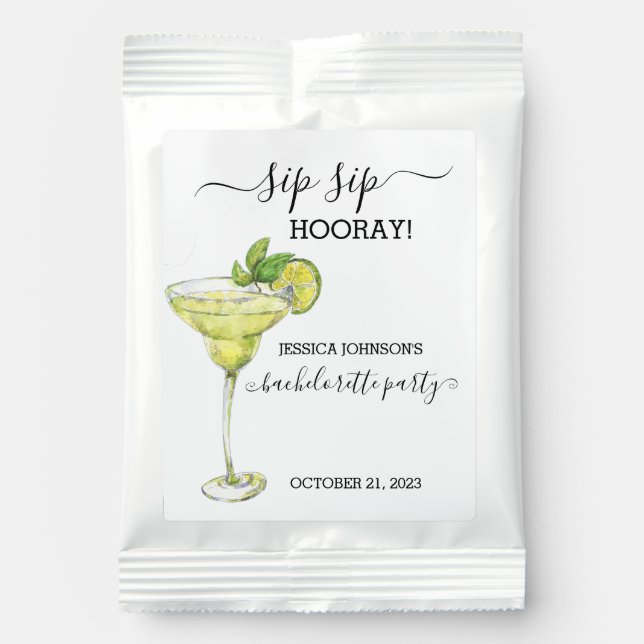 Sip Sip Hooray Bachelorette Party Margarita Favor Margarita Drink Mix (Front)