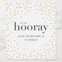 sip sip hooray birthday bottle label