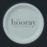sip sip hooray birthday party paper plate<br><div class="desc">sip sip hooray birthday party paper plate. With modern graphic dots and bold graphic text this birthday party design is sure to suit men and women of all ages looking for a classy party theme.</div>