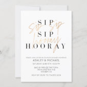Sip Sip Hooray Black Gold Photo Couple's Shower Invitation (Front)