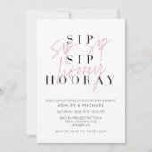 Sip Sip Hooray Black White Photo Couple's Shower Invitation (Front)