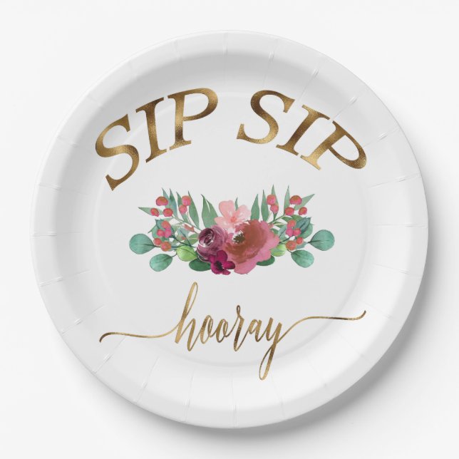SIP SIP HOORAY BLOWING! PAPER PLATES (Front)