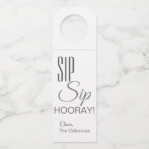 Sip Sip Hooray! Bottle Hang Tag
