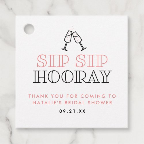 Sip Sip Hooray Bridal Shower Favor Tags