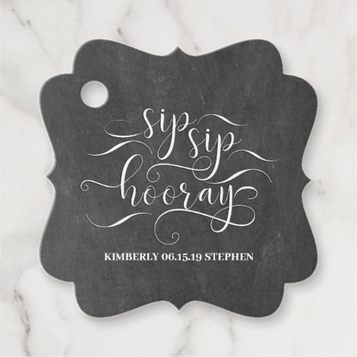 Sip Sip Hooray Bridal Shower Favor Tags