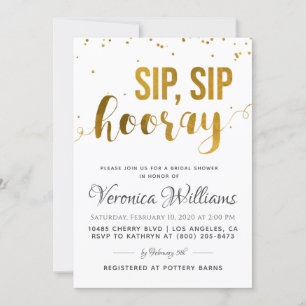 Sip Sip Hooray Bridal Shower Invitation