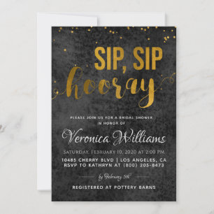 Sip Sip Hooray Bridal Shower Invitation