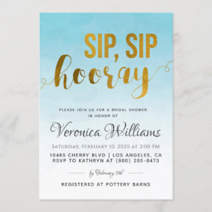 Sip Sip Hooray Bridal Shower Invitation