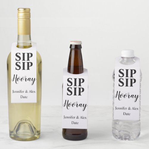 Sip Sip Hooray Celebration Bottle Hanger Tag