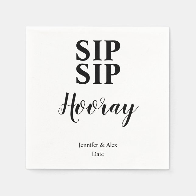 Sip Sip Hooray Celebration Napkins (Front)