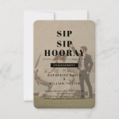 Sip Sip Hooray Chic Photo Engagement Party Invite (Front)