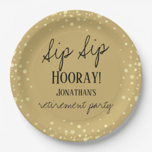 Sip Sip Hooray Congratulations Retirement Paper Pl Plates