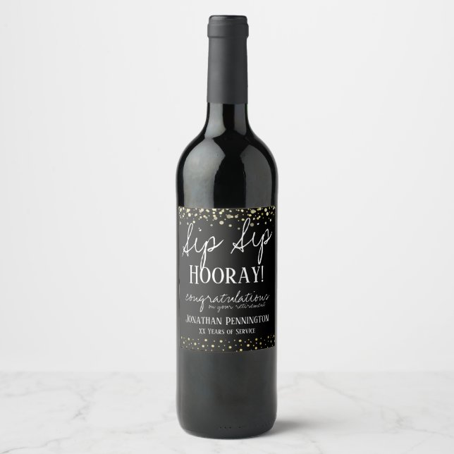 Sip Sip Hooray Congratulations Retirement Wine Lab Label (Front)