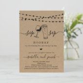 Sip Sip Hooray Couple's Shower Invitation (Standing Front)