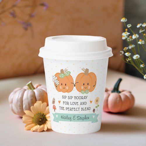 Sip Sip Hooray Cute Couples Pumpkin  Paper Cups