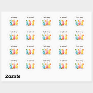 Sip Sip Hooray! 🍓 Cute Summer Drinks Sticker