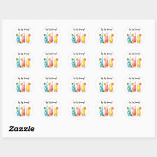 Sip Sip Hooray! 🍓 Cute Summer Drinks Sticker
