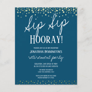 Sip Sip Hooray Elegant Gold Retirement Party