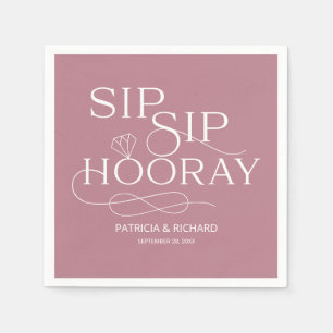 Sip Sip Hooray Engagement Party Dusty Pink Napkins