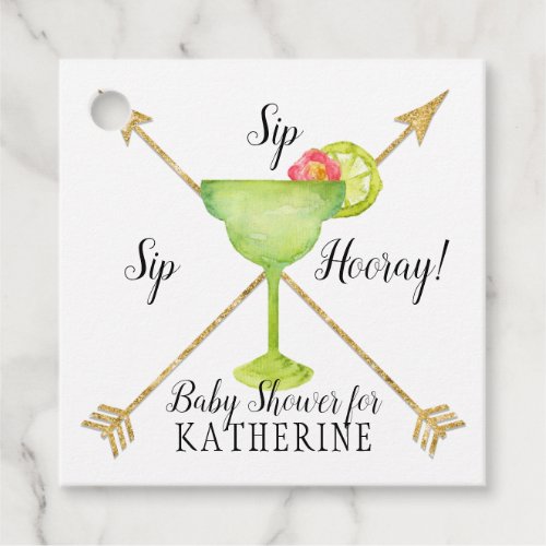 Sip Sip Hooray Margarita Arrows Boy Baby Shower Favor Tags