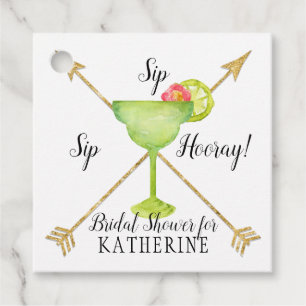 Sip Sip Hooray Margarita Arrows Pink Bridal Shower Favor Tags