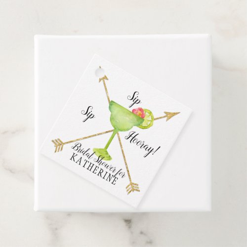 Sip Sip Hooray Margarita Watercolor Bridal Shower Favor Tags