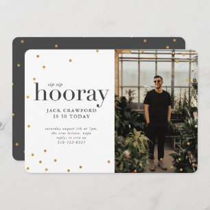 Sip sip hooray modern elegant birthday party invitation