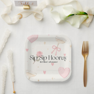 Sip Sip Hooray paper plate